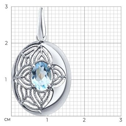 Подвеска Diamant 94-330-01861-1 вес 1.55 г серебро, топаз купить,NaN