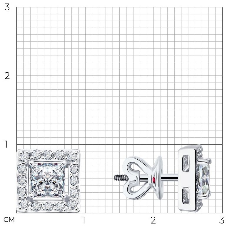 Пусеты Diamant 52-222-02701-1 вес 3.62 г золото, рубин купить,NaN