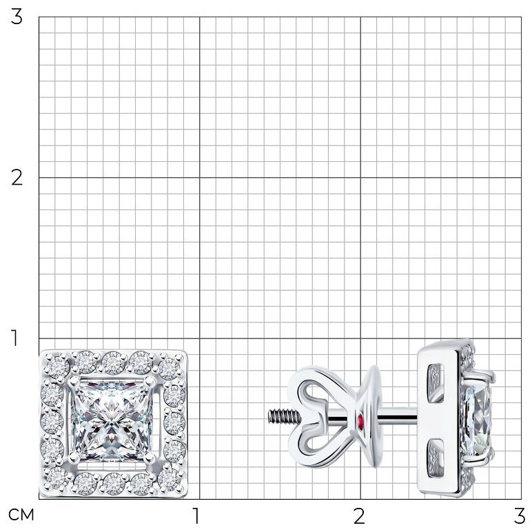 Пусеты Diamant 52-222-02701-1 вес 3.62 г золото, рубин купить,NaN