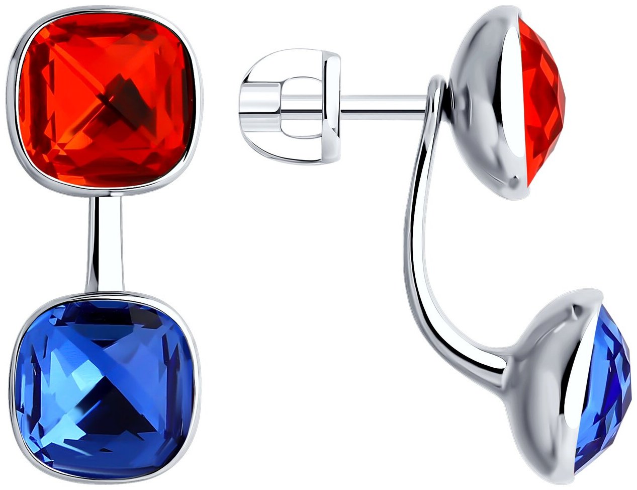 Пусеты SOKOLOV 94026734 вес 4.74 г серебро, кристалл Swarovski купить,NaN