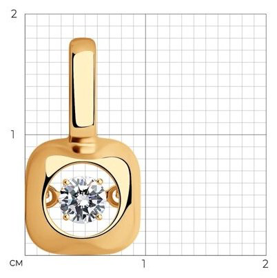Подвеска Diamant 93-130-01732-1 вес 1.28 г серебро, фианит купить,NaN