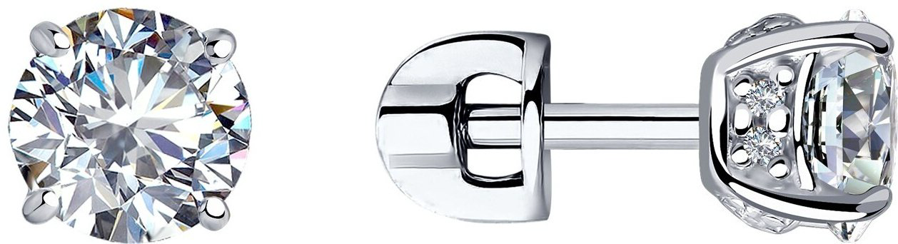 Пусеты SOKOLOV 94023494 вес 2.21 г серебро, фианит купить,NaN