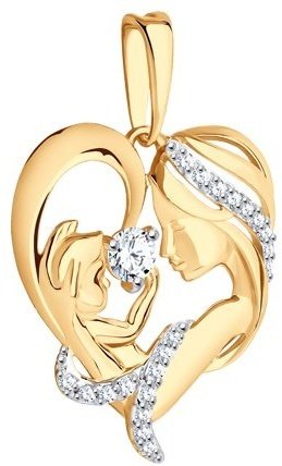 Подвеска SOKOLOV 034941 вес 1.89 г золото, фианит купить,NaN