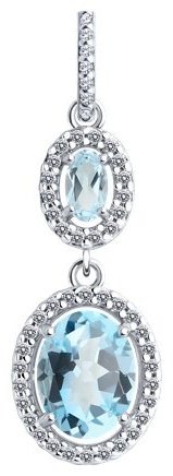Подвеска Diamant 94-330-02046-1 вес 1.87 г серебро, топаз купить,NaN