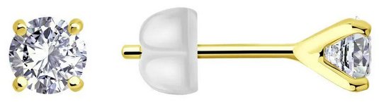Пусеты Diamant 53-122-02873-1 вес 0.73 г золото, фианит купить,NaN