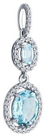 Подвеска Diamant 94-330-02046-1 вес 1.87 г серебро, топаз купить,NaN