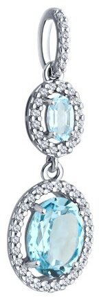 Подвеска Diamant 94-330-02046-1 вес 1.87 г серебро, топаз купить,NaN