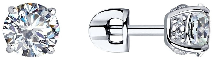 Пусеты SOKOLOV 94023494 вес 2.33 г серебро, фианит купить,NaN