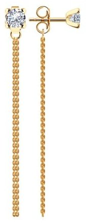 Пусеты Diamant 93-122-01493-1 вес 2 г серебро, фианит купить,NaN