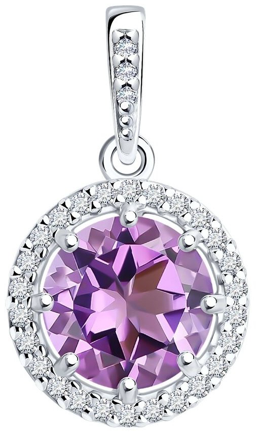 Подвеска Diamant 94-330-02052-3 вес 1.25 г серебро, фианит купить,NaN
