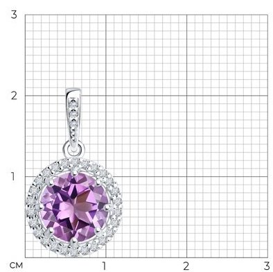 Подвеска Diamant 94-330-02052-3 вес 1.35 г серебро, аметист купить,NaN