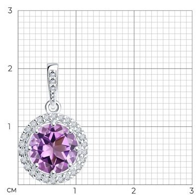 Подвеска Diamant 94-330-02052-3 вес 1.35 г серебро, аметист купить,NaN