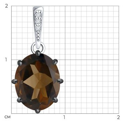 Подвеска Diamant 94-330-02054-4 вес 1.2 г серебро, фианит купить,NaN
