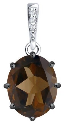 Подвеска Diamant 94-330-02054-4 вес 1.2 г серебро, фианит купить,NaN