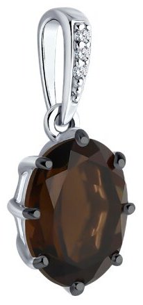 Подвеска Diamant 94-330-02054-4 вес 1.2 г серебро, фианит купить,NaN