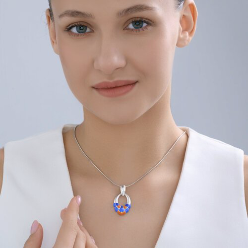 Подвеска Diamant 94-130-00031-1 вес 3.87 г серебро, эмаль купить,NaN