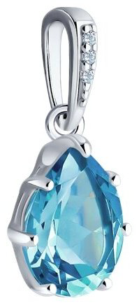 Подвеска Diamant 94-330-02059-1_s вес 1.15 г серебро, фианит, топаз купить,NaN
