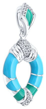 Подвеска Diamant 94-130-00040-1 вес 4.19 г серебро, эмаль купить,NaN
