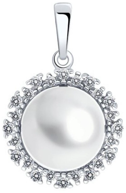 Подвеска Diamant 94-330-02678-1 вес 2.34 г серебро, культивированный жемчуг, фианит купить,NaN