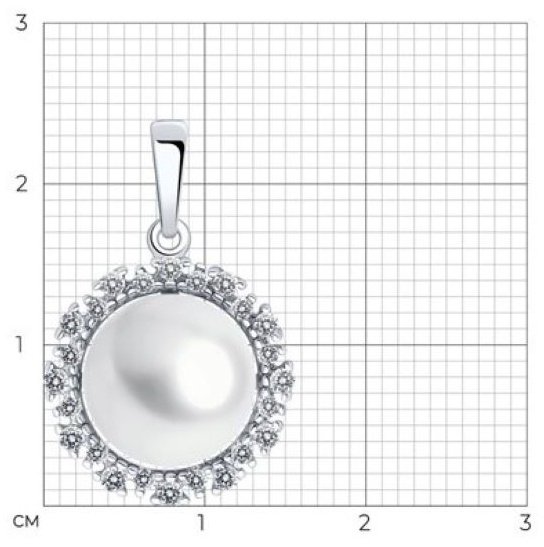 Подвеска Diamant 94-330-02678-1 вес 2.34 г серебро, культивированный жемчуг, фианит купить,NaN