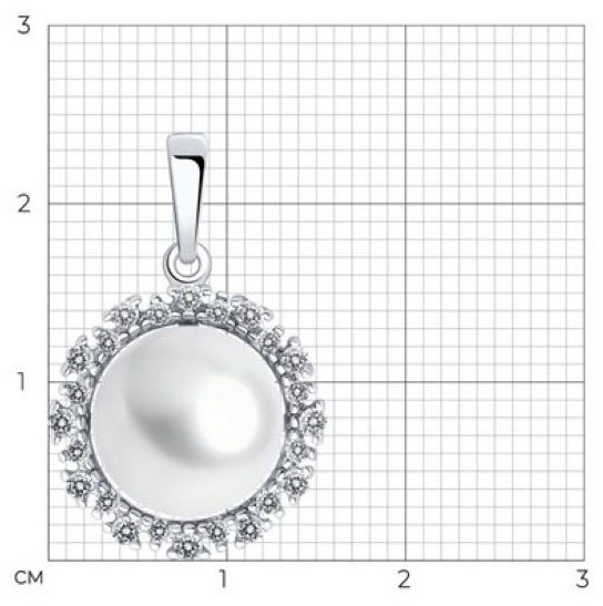Подвеска Diamant 94-330-02678-1 вес 2.34 г серебро, культивированный жемчуг, фианит купить,NaN