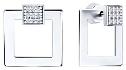 Пусеты Diamant 94-122-00017-1 вес 3.47 г серебро, фианит купить,NaN