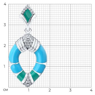 Подвеска Diamant 94-130-00040-1 вес 4.19 г серебро, эмаль купить,NaN