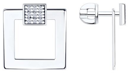 Пусеты Diamant 94-122-00017-1 вес 3.47 г серебро, фианит купить,NaN