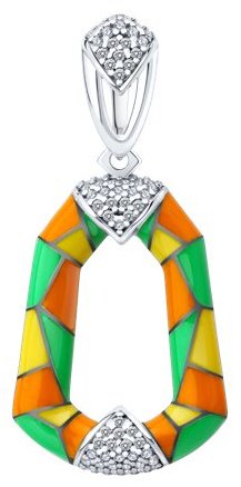 Подвеска Diamant 94-130-00041-1 вес 3.81 г серебро, эмаль купить,NaN