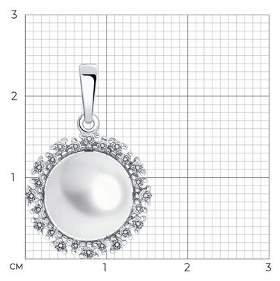 Подвеска Diamant 94-330-02678-1 вес 2.54 г серебро, жемчуг, фианит купить,NaN