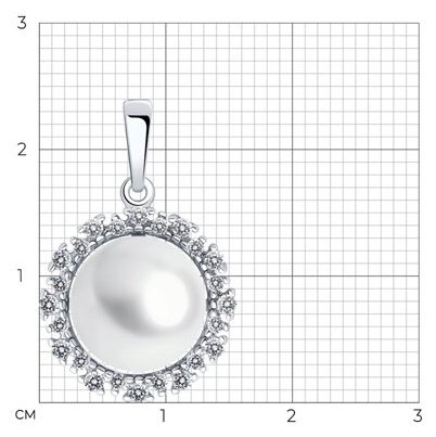 Подвеска Diamant 94-330-02678-1 вес 2.54 г серебро, жемчуг, фианит купить,NaN