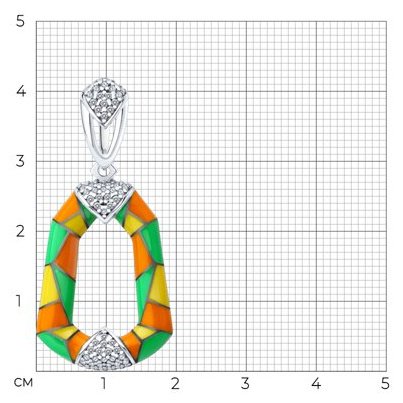 Подвеска Diamant 94-130-00041-1 вес 3.81 г серебро, эмаль купить,NaN