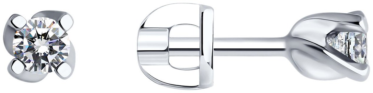 Пусеты SOKOLOV 94021469 вес 1.34 г серебро, фианит купить,NaN
