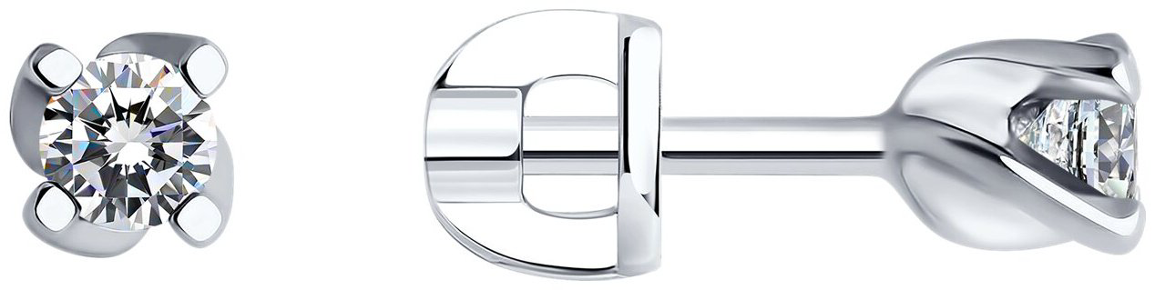 Пусеты SOKOLOV 94021469 вес 1.34 г серебро, фианит купить,NaN