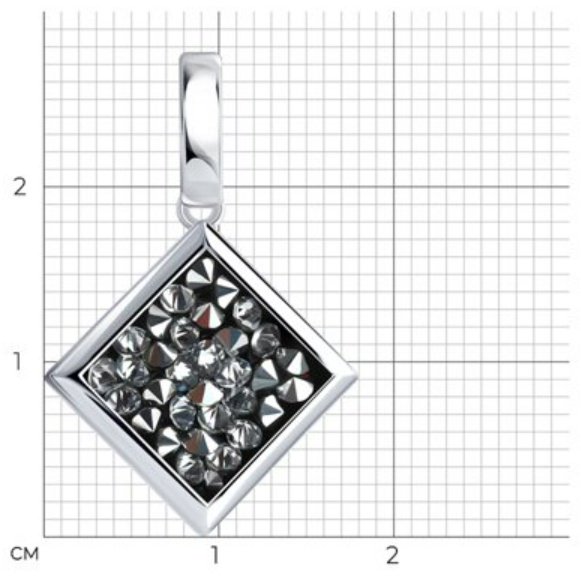 Подвеска Diamant 94-130-00098-1 вес 2.3 г серебро, кристалл купить,NaN
