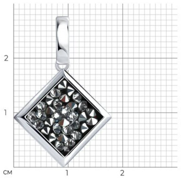 Подвеска Diamant 94-130-00098-1 вес 2.3 г серебро, кристалл купить,NaN