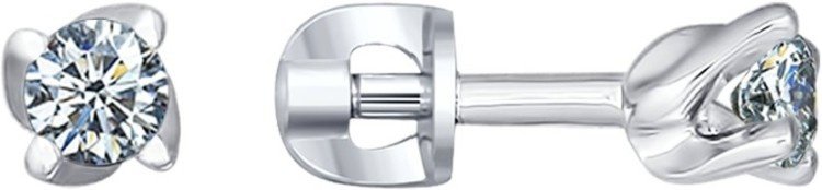 Пусеты SOKOLOV 94021469 вес 1.38 г серебро, фианит купить,NaN