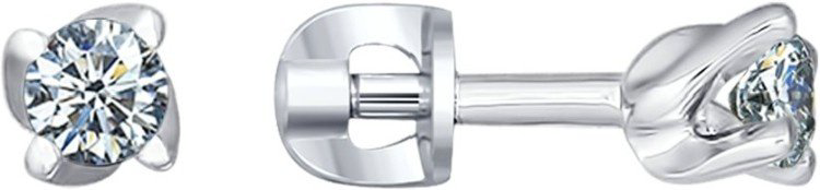 Пусеты SOKOLOV 94021469 вес 1.38 г серебро, фианит купить,NaN