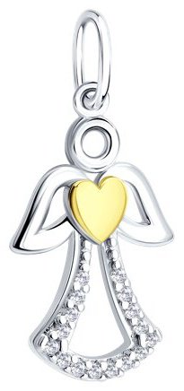Подвеска Diamant 94-130-00134-1 вес 0.87 г серебро, фианит купить,NaN
