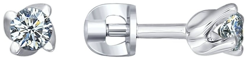 Пусеты SOKOLOV 94021469 вес 1.45 г серебро, фианит купить,NaN