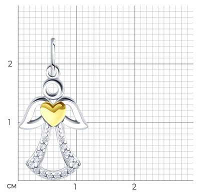 Подвеска Diamant 94-130-00134-1 вес 0.87 г серебро, фианит купить,NaN