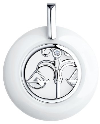 Подвеска Diamant 94-130-00576-1 вес 1.08 г серебро, фианит купить,NaN
