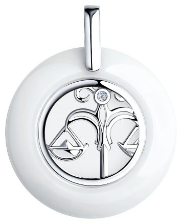 Подвеска Diamant 94-130-00576-1 вес 1.08 г серебро, фианит купить,NaN
