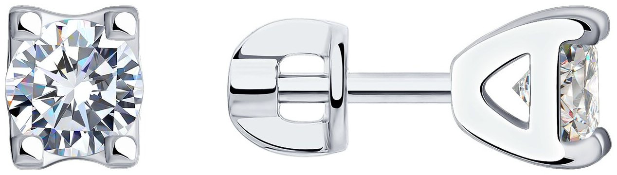 Пусеты SOKOLOV 94021473 вес 2.1 г серебро, фианит купить,NaN