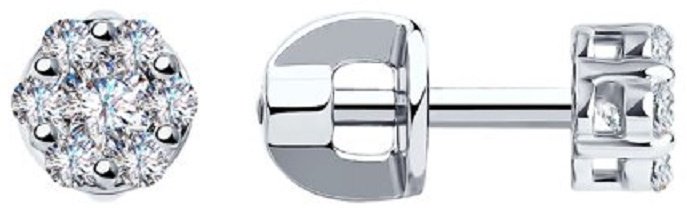 Пусеты SOKOLOV 025796 вес 1.56 г золото, фианит купить,NaN