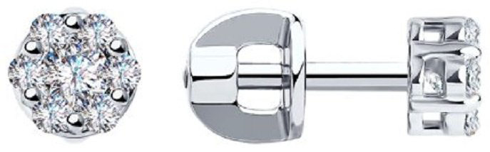 Пусеты SOKOLOV 025796 вес 1.56 г золото, фианит купить,NaN