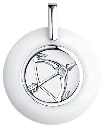 Подвеска Diamant 94-130-00578-1 вес 6.31 г серебро, фианит, керамика купить,NaN