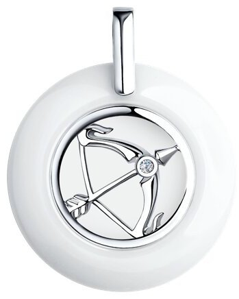 Подвеска Diamant 94-130-00578-1 вес 6.31 г серебро, фианит, керамика купить,NaN