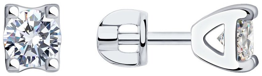 Пусеты SOKOLOV 94021473 вес 2.16 г серебро, фианит купить,NaN