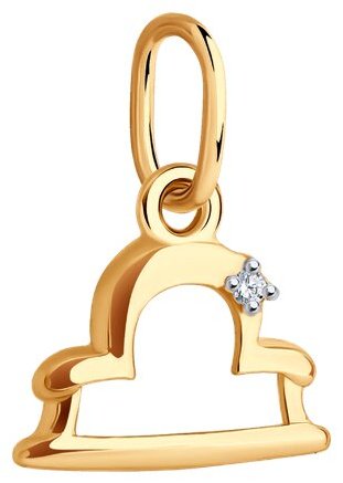 Подвеска Diamant А51-130-02629-1Д вес 0.42 г золото, фианит купить,NaN